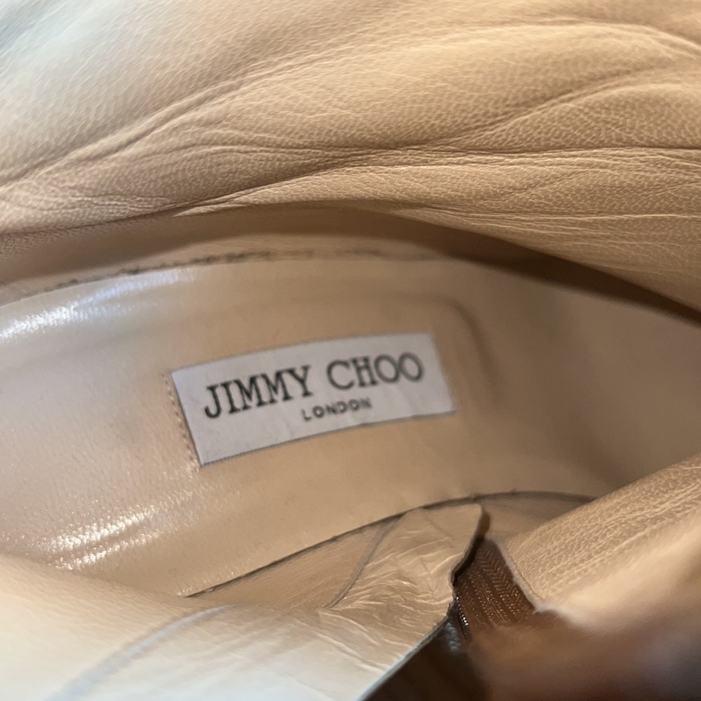 Tan Heeled JIMMY CHOO ankle boots